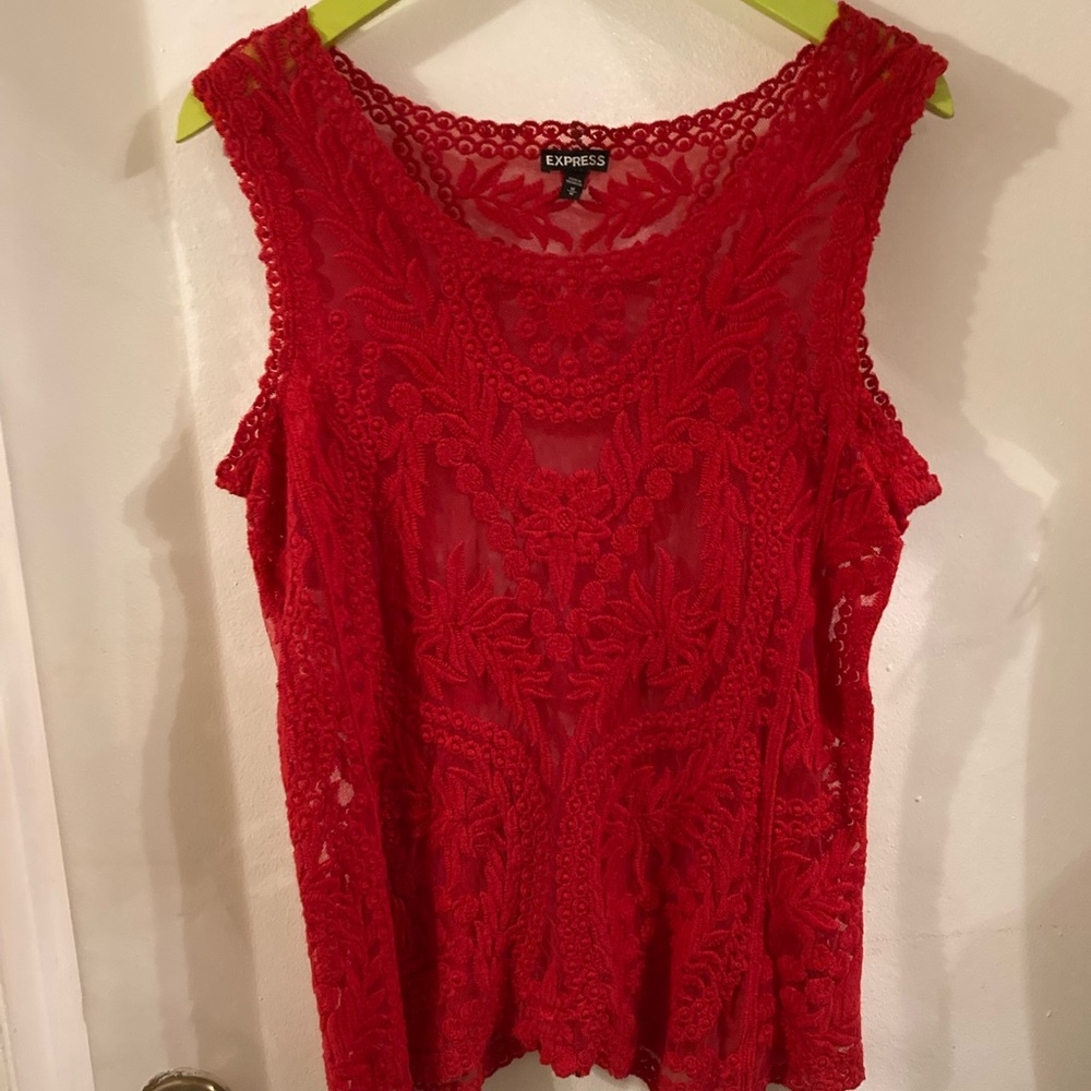 Beautiful Sensual laced red shirt Express (M).